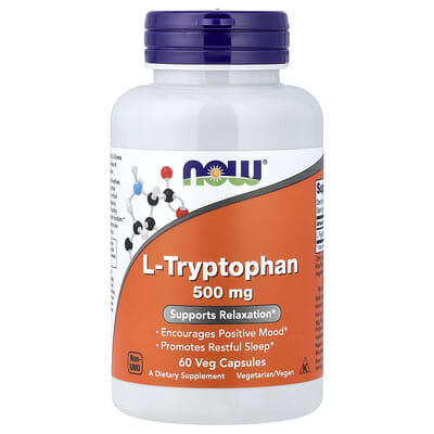 NOW Foods, L-Tryptophan, 500 mg, 60 Vegetarian Capsules