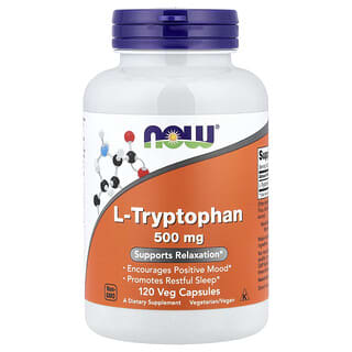 NOW Foods, L-триптофан, 500 мг, 120 вегетарианских капсул