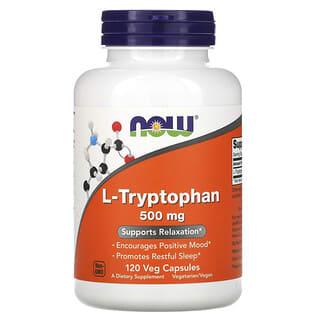 NOW Foods, L-триптофан, 500 мг, 120 растительных капсул