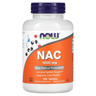 NOW Foods, NAC, Suplemento alimentario, 1000 mg, 120 comprimidos
