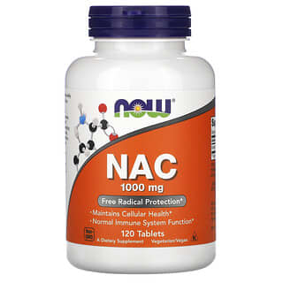 NOW Foods, NAC, Suplemento alimentario, 1000 mg, 120 comprimidos