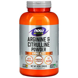 NOW Foods, Sports, Arginine & Citrulline Powder، 12 أونصة (340 جم)