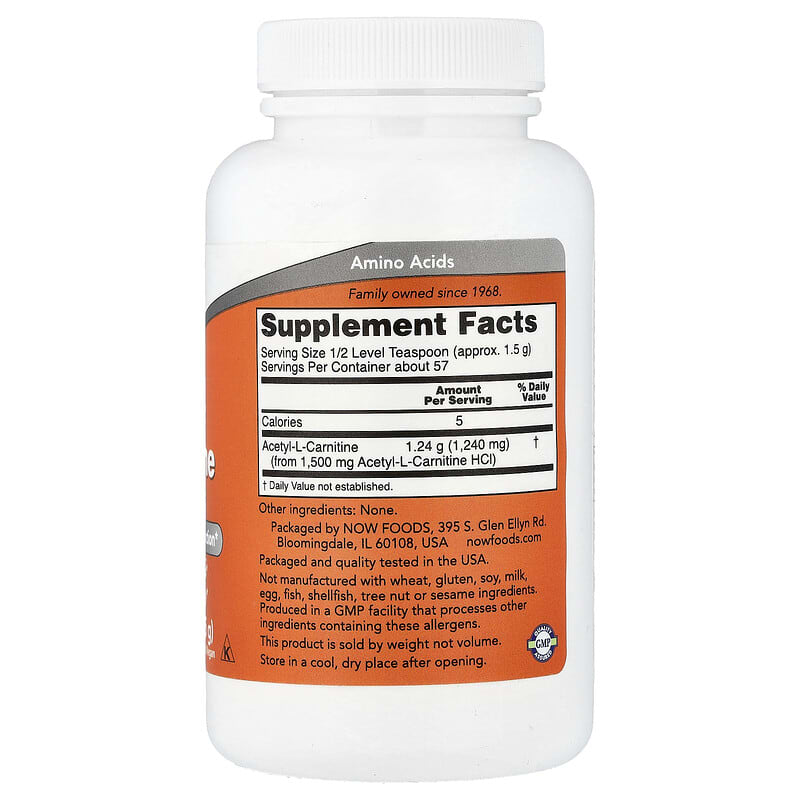 l carnitine 1.5 g Acetyl-L-Carnitine Pure Powder, 3 oz (85 g)