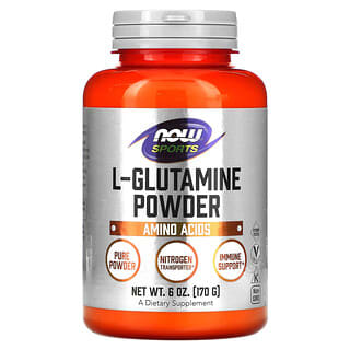NOW Foods, Esportes, L-Glutamina em Pó, 170 g (6 oz)