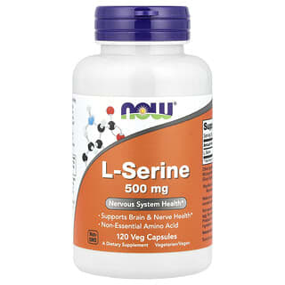 NOW Foods, L-serina, 500 mg, 120 cápsulas vegetales