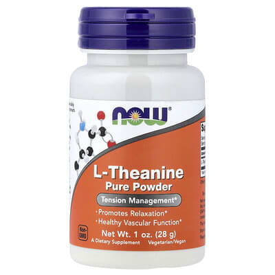 NOW Foods, L-Theanine Pure Nutritional Powder, 1 oz (28 g)