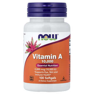 NOW Foods, Vitamin A, 3,000 mcg (10,000 IU), 100 Softgels