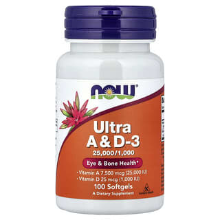 ناو فودز‏, كبسولات فيتامين أ وفيتامين د3 الفائقة، 100 كبسولة هلامية