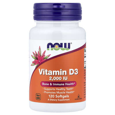 Norland NOW Foods, Vitamin D3, 2,000 IU, 120 Softgels supplement Uganda UGX 20438