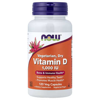 NOW Foods, Vegetetarian. Dry Vitamin D, vegetarisches Vitamin D in trockener Form, 1.000 IU, 120 vegetarische Kapseln