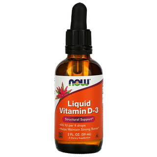 NOW Foods, Vitamine D-3 liquide, 10 µg (400 UI), 59 ml