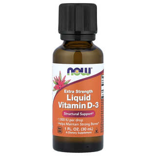 NOW Foods, Vitamina D3 líquida, Concentración extra, 1000 UI, 30 ml (1 oz. líq.)