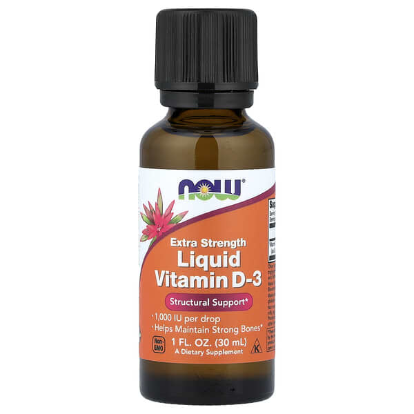 NOW Foods Liquid Vitamin D-3, 1000 IU, 1 fl oz (30 ml)