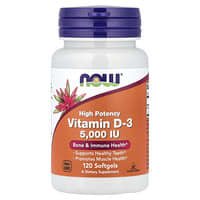 Vitamin D-3, High Potency, 125 mcg (5,000 IU), 120 Softgels
