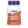 Mega vitamina D3 y MK-7, 5000 UI, 180 mcg, 60 cápsulas