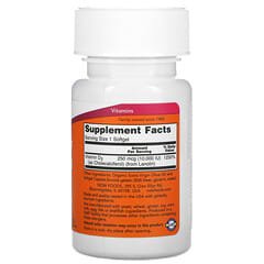 NOW Foods, 维生素 D-3，250 微克（10,000 国际单位），240 粒软凝胶