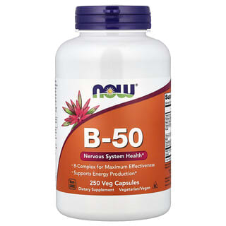 NOW Foods, B-50, 250 Cápsulas Vegetais