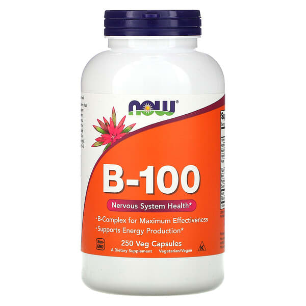 NOW Foods, B-100, 250 рослинних капсул