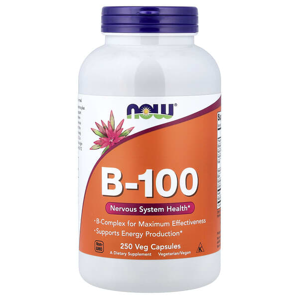 NOW Foods, B-100, 250 Veg Capsules — product photo 1