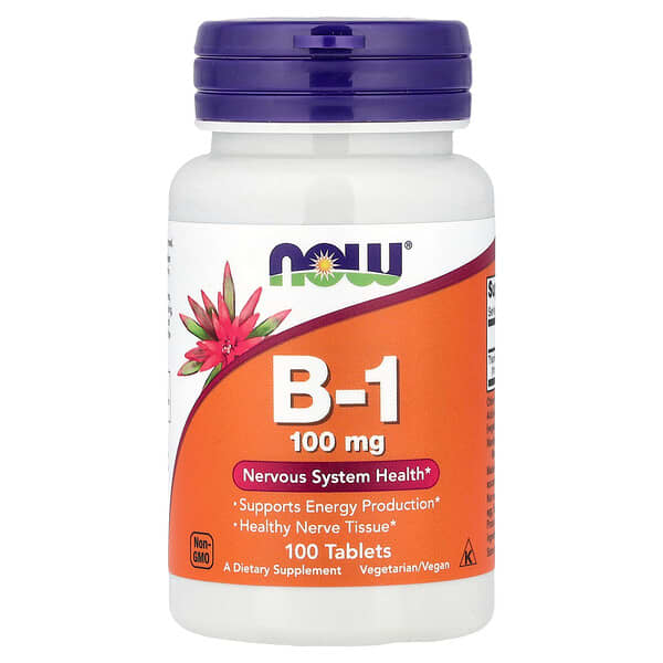 NOW Foods, B-1, 100 mg, 100 Comprimidos