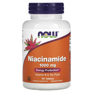 NOW Foods, Niacinamida, 1000 mg, 90 comprimidos