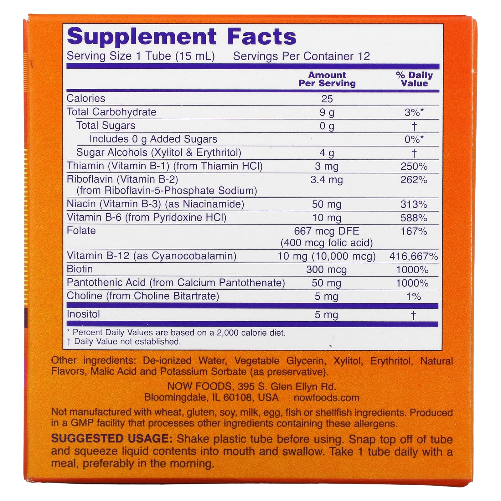 NOW Foods, Shots, B-12, Mixed Berry, 10,000 mcg, 12 Shots, 0.5 fl oz ...