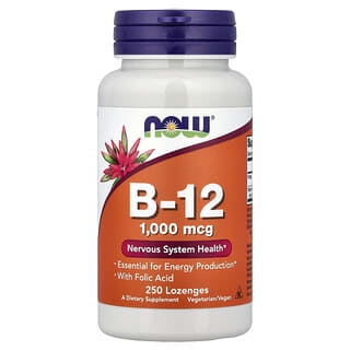 NOW Foods, Vitamina B12, 1000 mcg, 250 pastillas