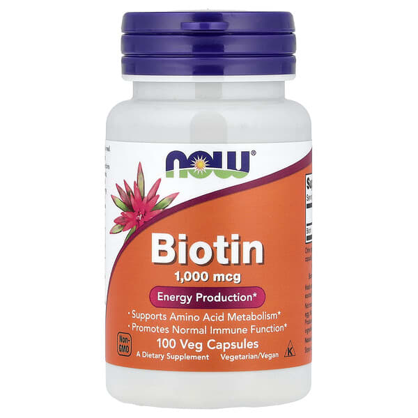 NOW Foods, Biotin, 1,000 mcg, 100 Veg Capsules