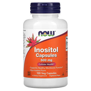 NOW Foods, Cápsulas de Inositol, 500 mg, 100 Cápsulas Vegetais