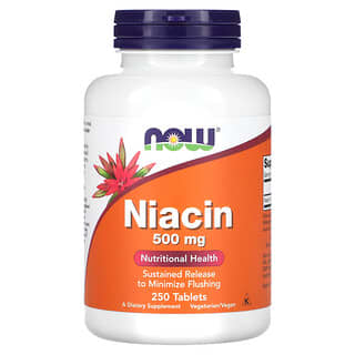 NOW Foods, Niacine, 500 mg, 250 comprimés