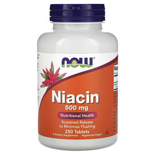 NOW Foods, Niacin, 500 mg, 250 Tabletten