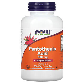 NOW Foods, Pantothensäure, 500 mg, 250 pflanzliche Kapseln