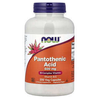 NOW Foods, Ácido Pantotênico, 500 mg, 250 Cápsulas Vegetais