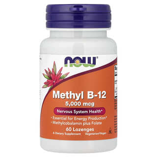 NOW Foods, Metyl B-12, 60 sugetabletter