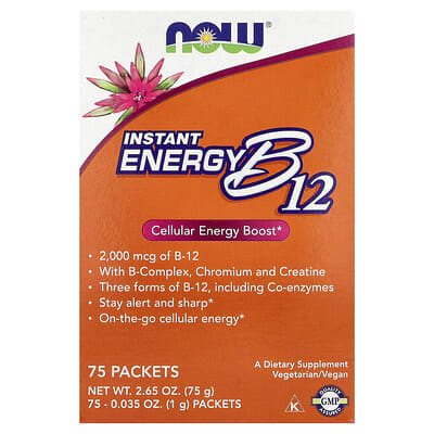 NOW Foods, Quick Energy B12, 75 Packets, 0.035 oz (1 g) Each