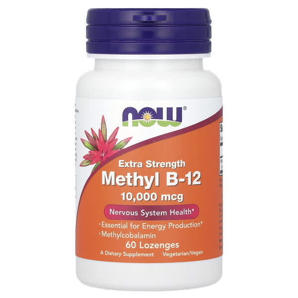 NOW Foods, Methyl B-12 維生素 B12 含片，特強配方，10000 微克，60 片裝