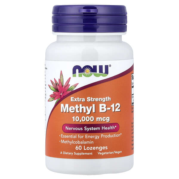 NOW Foods, Methyl B-12 維生素 B12 含片，特強配方，10000 微克，60 片裝