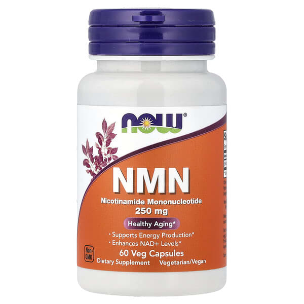 NOW Foods, NMN, 250 mg, 60 Veg Capsules — product photo 1