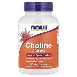 NOW Foods, Choline , 300 mg , 100 Veg Capsules