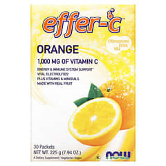 NOW Foods, Effer-C, Effervescent Drink Mix, Orange, 1,000 mg, 30 Packets, .26 oz (7.5 g) Each (Discontinued Item) 