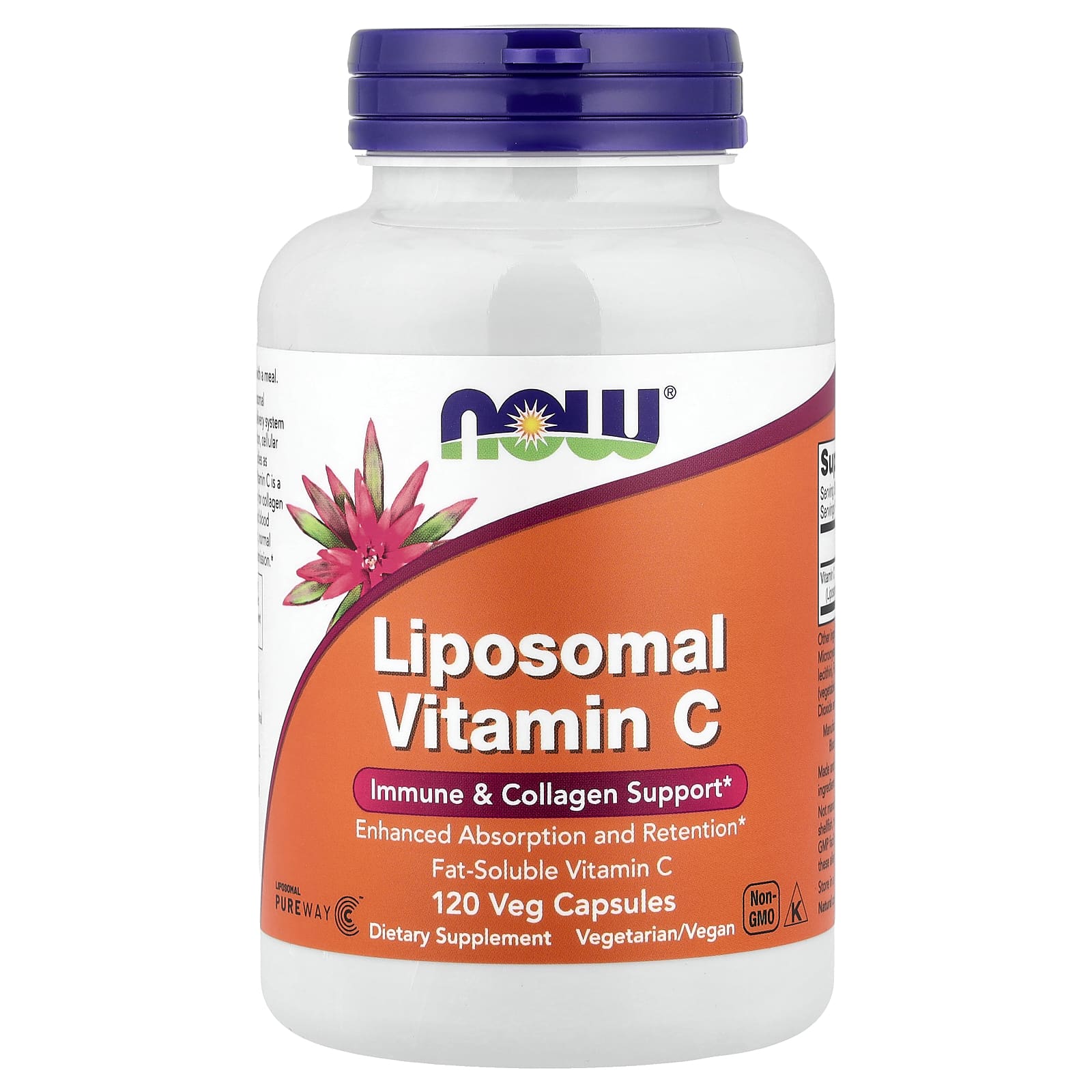 NOW Foods, 脂質體維他命 C，120 粒素食膠囊（每粒膠囊 0.5 克）