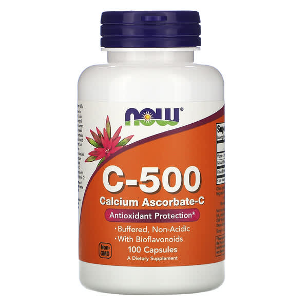 NOW Foods, C500, Calcium AscorbateC, 100 Capsules