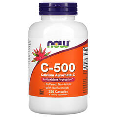 NOW Foods, C-500, аскорбат кальция-C, 250 капсул