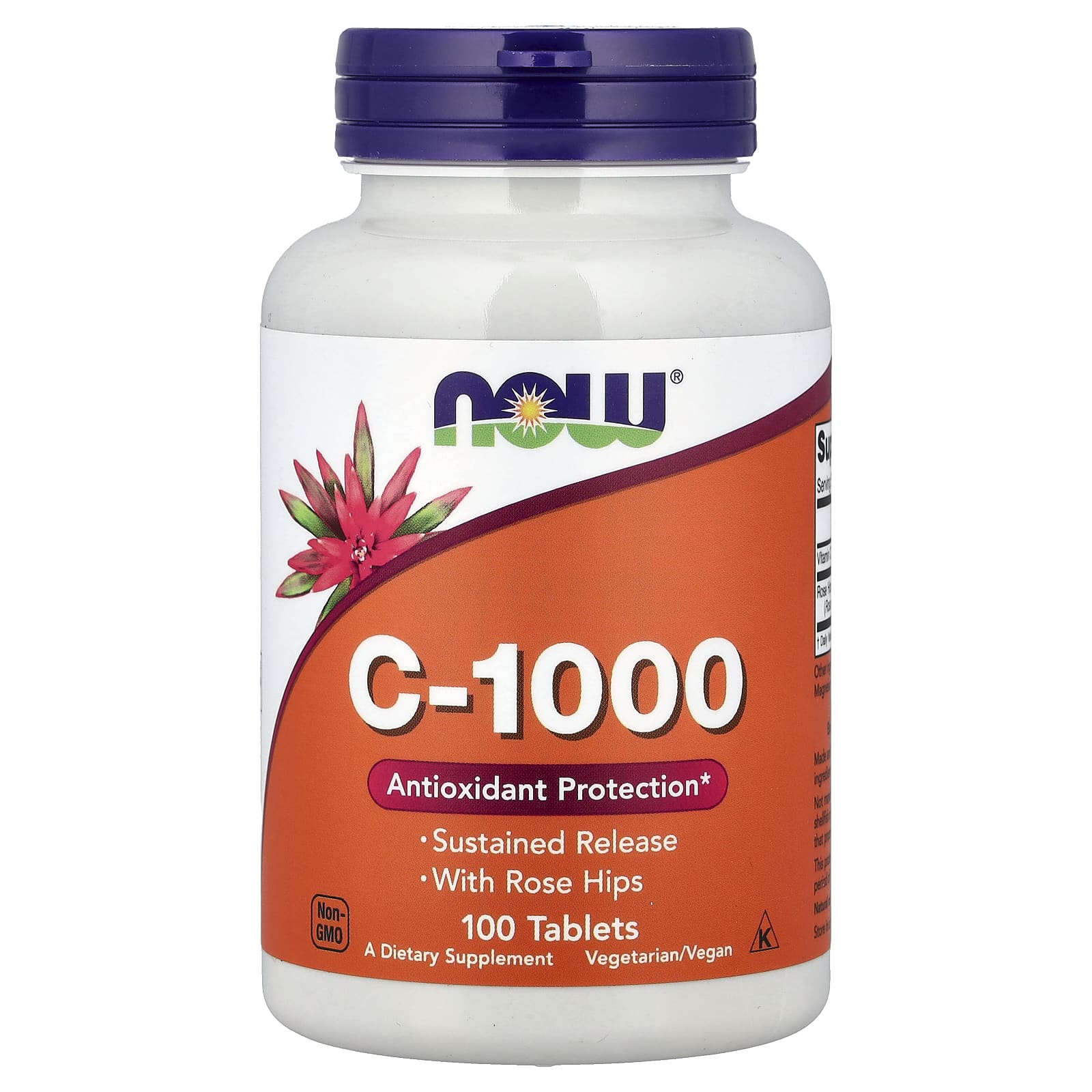 NOW Foods, C-1000 維他命 C 營養片,含玫瑰果,100 片裝