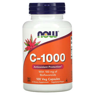 NOW Foods, Vitamina C-1000 con bioflavonoides, 100 cápsulas vegetales