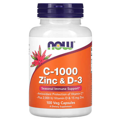 NOWFoods,C-1000Zinc&D-3,100VegCapsules