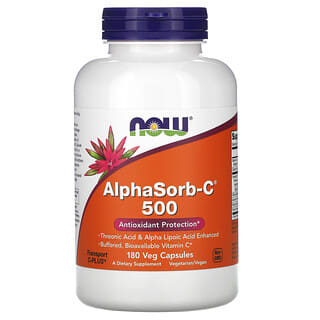 NOW Foods, AlphaSorb-C 500 緩衝維生素 C，180 粒素食膠囊