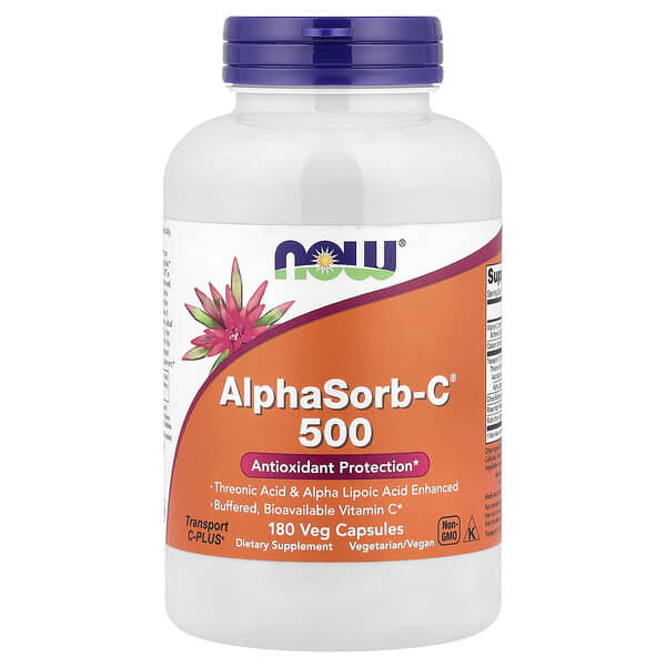 NOW Foods, AlphaSorb-C 500, 베지 캡슐 180정