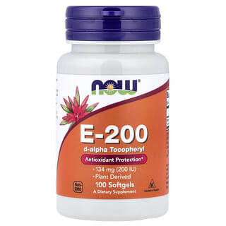NOW Foods, E-200, 134mg(200IU), 소프트젤 100정