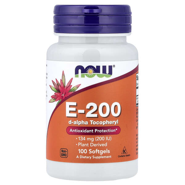 NOW Foods, E-200，134 毫克（200 國際單位），100 粒軟凝膠